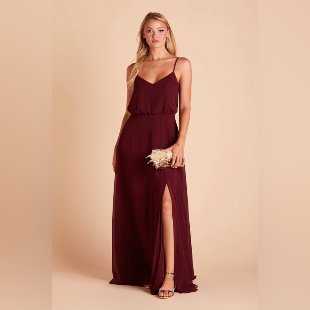 BIRDY GREY GWENNIE DRESS CHIFFON CABERNET XS NEW NWT BRIDESMAID WEDDING SLIT